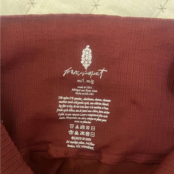 NWOT FREE PEOPLE MOVEMENT GOOD KARMA RUNNING SHORTS IN OXYBLOOD COLOR - Picture 6 of 7